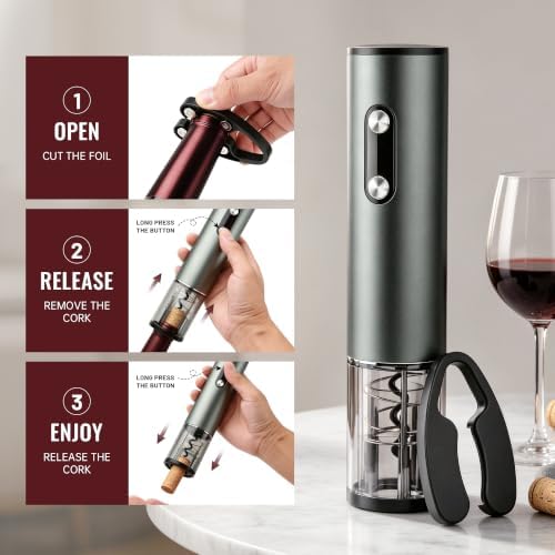 Rechargeable Electric Wine Opener Gift Set with Aerator, 6-Piece