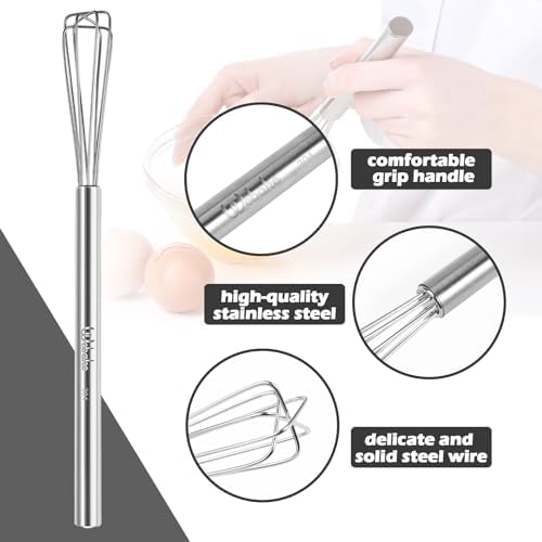 Webake Mini Whisks 10.25" Stainless Steel Small Espresso Whisks, Tiny