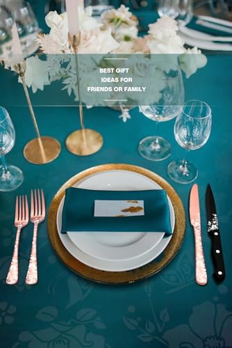 Stapava 24 Pcs Rose Gold Silverware with Steak Knives, Stainless Steel