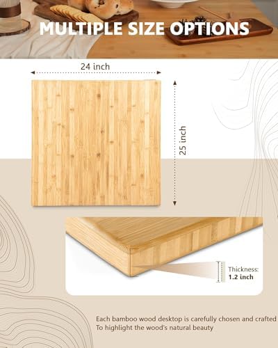 Bamboo Butcher Block Countertop, 24 x 25 x 1.2 in