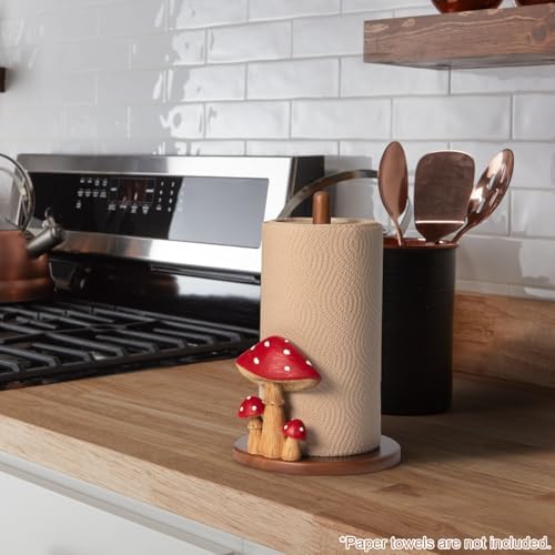 Mushroom Paper Towel Holder, Cottagecore Decor