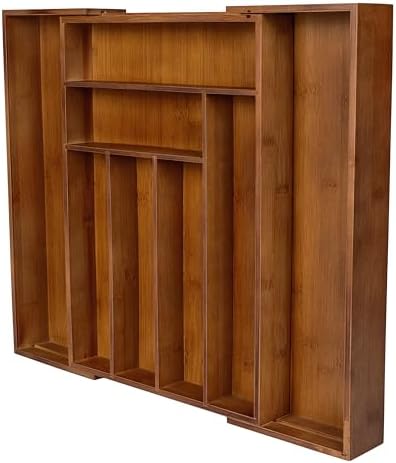 happimess Hudson Kitchen Drawer Organizer 12.2" Bamboo 8-Slot, Brown