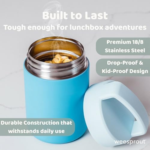 WeeSprout Insulated Stainless Steel Lunch Thermos, Soup Bottle for Hot