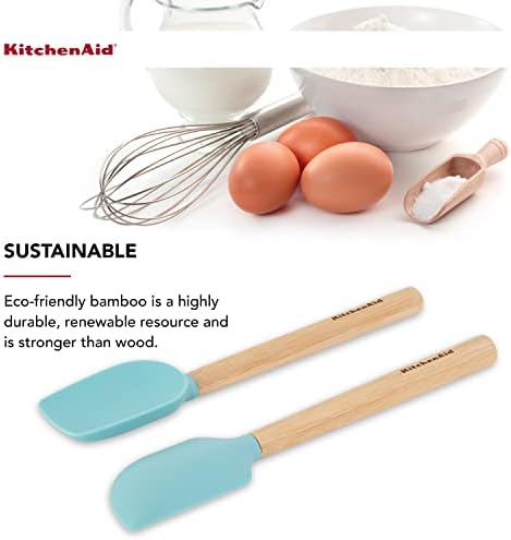 KitchenAid Bamboo Wood Handled MINI Spatula Set with Silicone Head