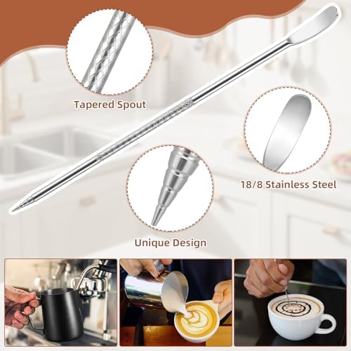 4 Pcs Espresso Accessories Kit with Espresso Cups with Handle, Milk