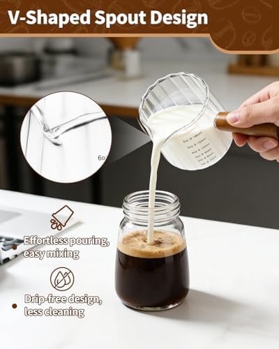 2Pcs 6oz Espresso Cups, V-Spout Espresso Shot Cups, Espresso
