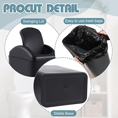 Hoolerry 2 Pcs 3 Gallon Small Trash Can with Lid, Black