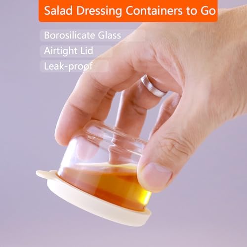 Salad Dressing Container To Go, 2.7 oz Glass Small Condiment Container
