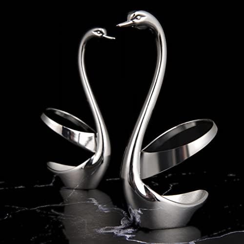 AnSaw Elegant Small Silver Swan Base Holder