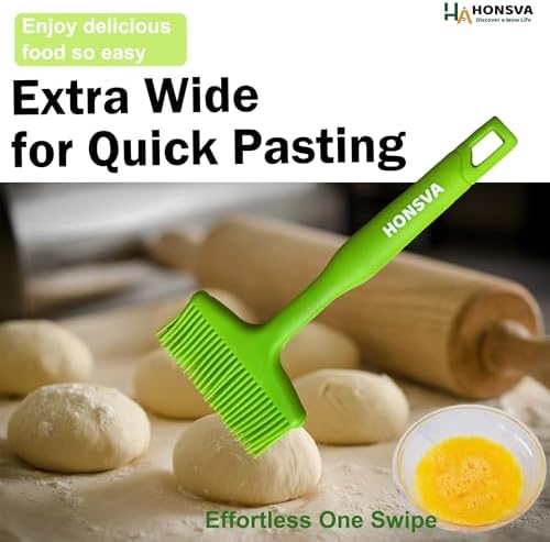 Silicone Baking Spatulas with Pastry Brush, Premium Heat-Resistant