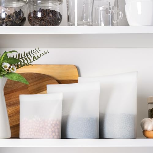 Winrock Reusable 100% Silicone Food Storage Bags, Sandwich Snack Bags
