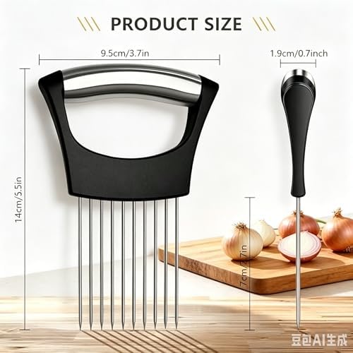 2Pcs Stainless Steel Onion Holder for Slicing, Onion Slicer Holder