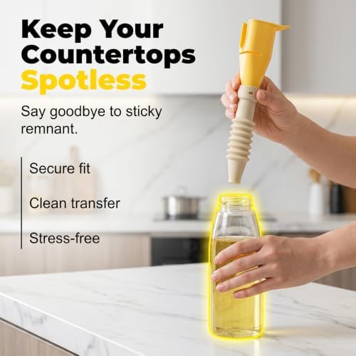 Kitchen Funnel, Silicone Collapsible Funnels for Oil Liquid Transfer