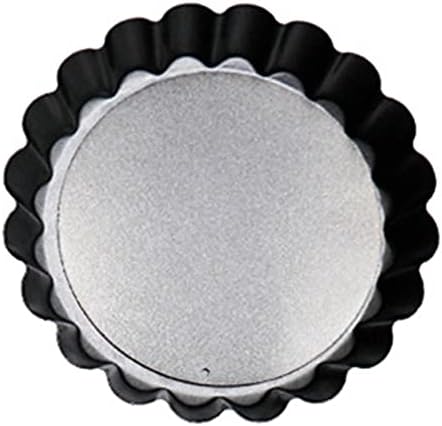 6PCS Mini Cake Mould with Removable Bottom, Black Carbon Steel Quiche