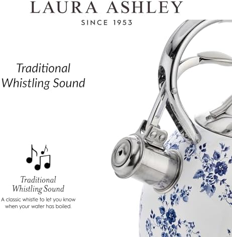 Laura Ashley China Rose Whistling Tea Kettle