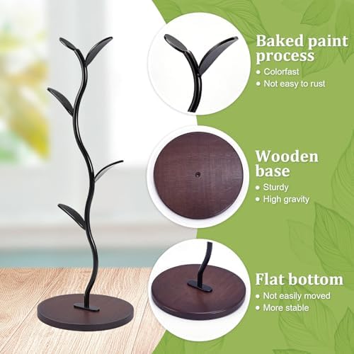 2Pcs Mug Holder Stand, Iron Countertop Mug Tree 5 HooksTree Rack for