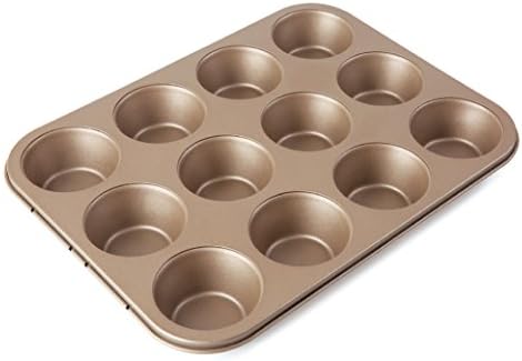 12-Cup Standard Muffin Pan, Nonstick Carbon Steel Cupcake Tin