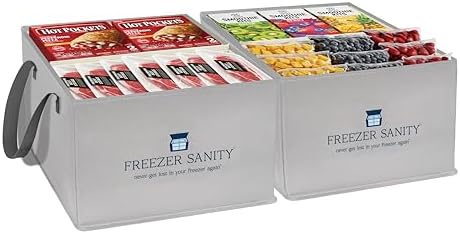Stackable Collapsible Chest Freezer Organizer Bins, 2pk