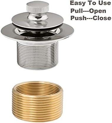 Artiwell Push & Lock Bathtub Drain Conversion Kit,Brushed Nickel