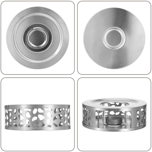 4 Pack Teapot Warmer, Stainless Steel Tea Warmer with Tealight Candle