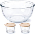 6QT Glass Mixing Bowl Set with 2 Storage Jars