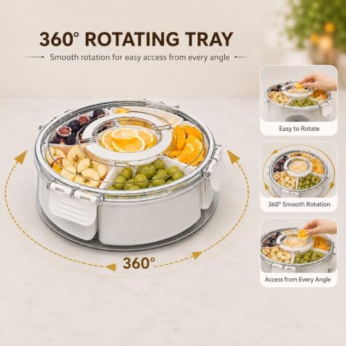 2 Pack Rotating Snackle Box Container with Lid & Handle| Snack Storage