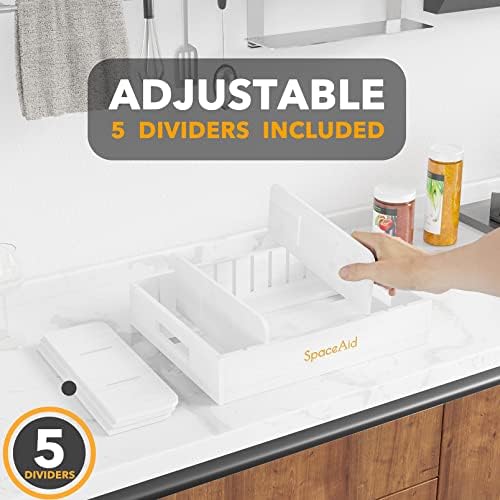 SpaceAid Bamboo Lid Organizer, Kitchen Pantry Lids Holder with 5