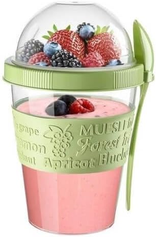 Tribello 20 OZ Overnight Oats Container With Lid, Set of 4 Crunch Cups