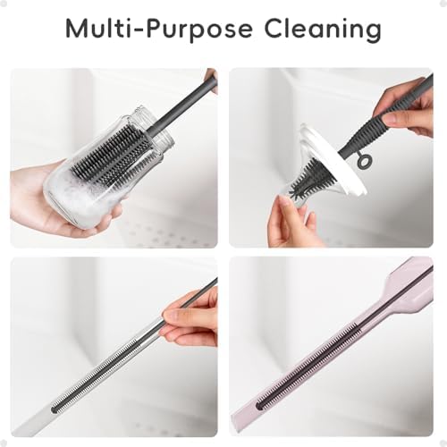 Silicone Bottle and Straw Cleaning Brush Set, 3-Piece