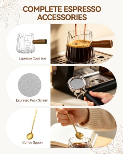 Espresso Cups Set, Espresso Shot Cups, Puck Screen & Coffee Spoon