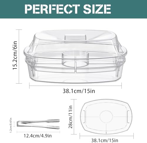 Chilled Serving Platters,Chilled Veggie Tray with Lid,Ice Serving