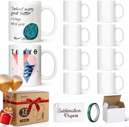 Dmsky Sublimation Coffee Mugs Tazas para Sublimar 11 oz Blank Bulk