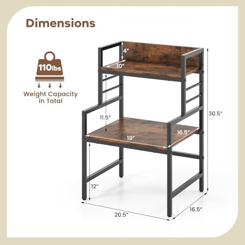 GOFLAME 3-Tier Microwave Stand Countertop, 110lbs Capacity