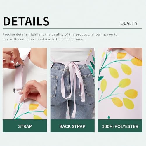 2 Pack Floral Aprons with Pocket, Blooming Womens Aprons Waterproof