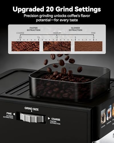 Espresso Machine with Grinder, 20Bar, Black