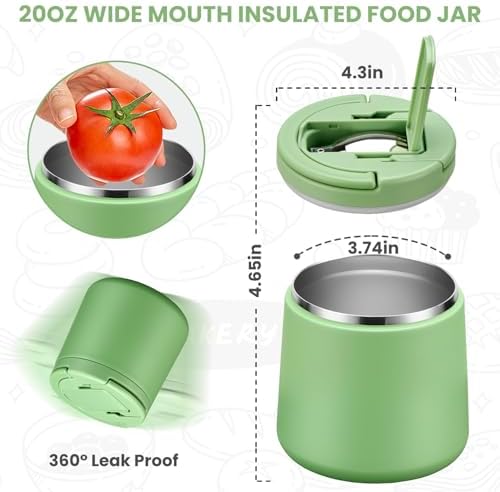 Itslife 20oz Vacuum Insulated Soup Thermo for Hot Food, Kids Lunch