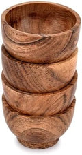 EDHAS Bowl Sets Acacia Round Bowl for Condiments, Dip Sauce, Nuts