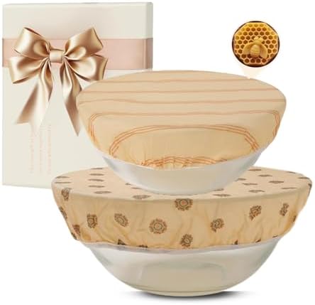 2Pcs Beeswax Bowl Covers for Bread Proofing