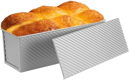 Non-Stick Pullman Loaf Pan with Lid 13x4 Inch - 2.2lb Carbon Steel