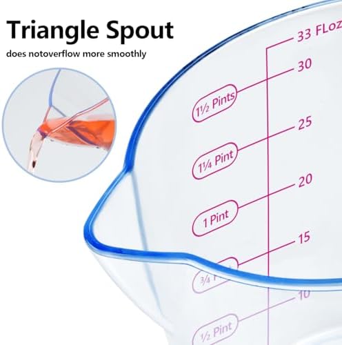 Liquid Measuring Cups with Spout 3 Pcs with ML OZ Scale