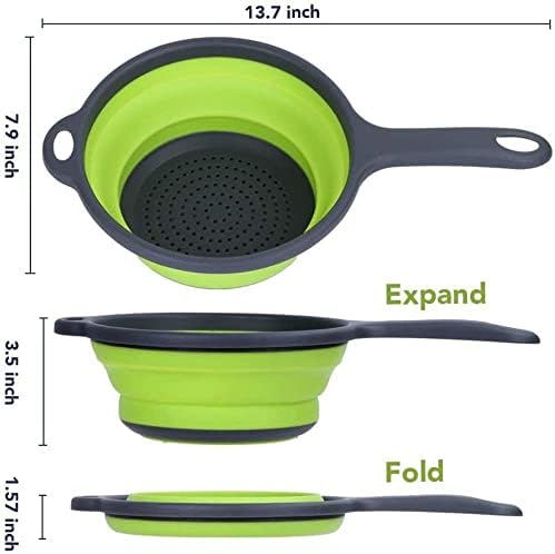 Vctitil Foldable Space-Saving Silicone Colander Strainer Colander Dish