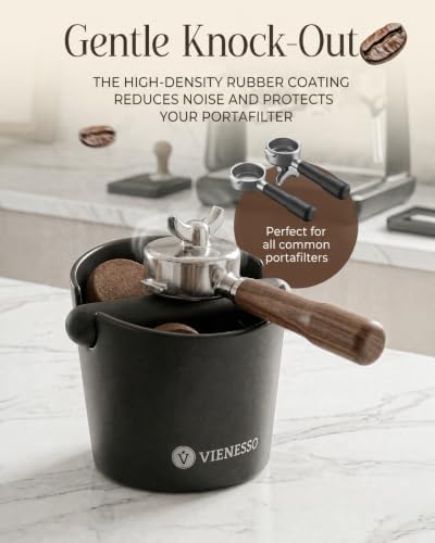 Espresso Knock Box, Coffee Grounds Bin for Espresso Machine, Quiet