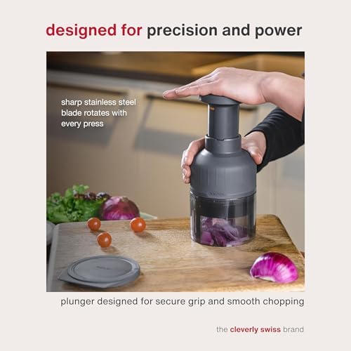 Zyliss Zick Zick Classic Food Chopper, Manual, Stainless Steel Blade, White