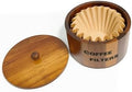 Coffee Filter Holder,Acacia Wood Coffee Filter Container for