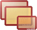 LILIAO Silicone Baking Mats, 3-Pack, Red
