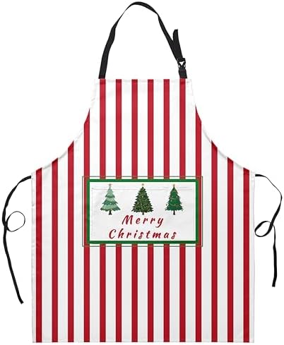 Xmas Aprons for Adults Xmas Tree Cooking Apron with Adjustable Neck
