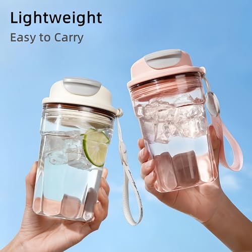 16oz Trendy Reusable Portable Tumbler, Leakproof Cup with Carry Strap