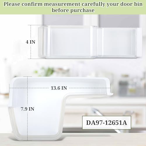 DA97-12651A Refrigerator Door Shelf Bin (Upper Left) Compatible with