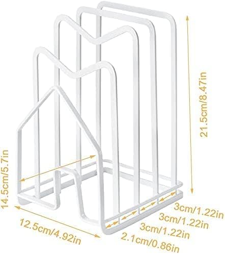 SUNFICON 2 Pack White Cutting Board Holder Rack Pot Pan Lids Holder Chopping - Image 6