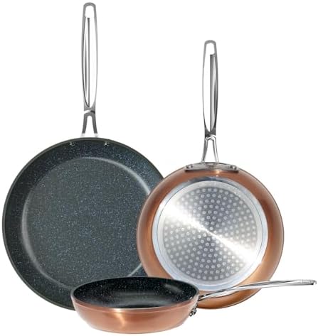 Nuwave 3-Piece 8”, 10”, 12” Forged Lightweight Frying Pan Set, Cozy